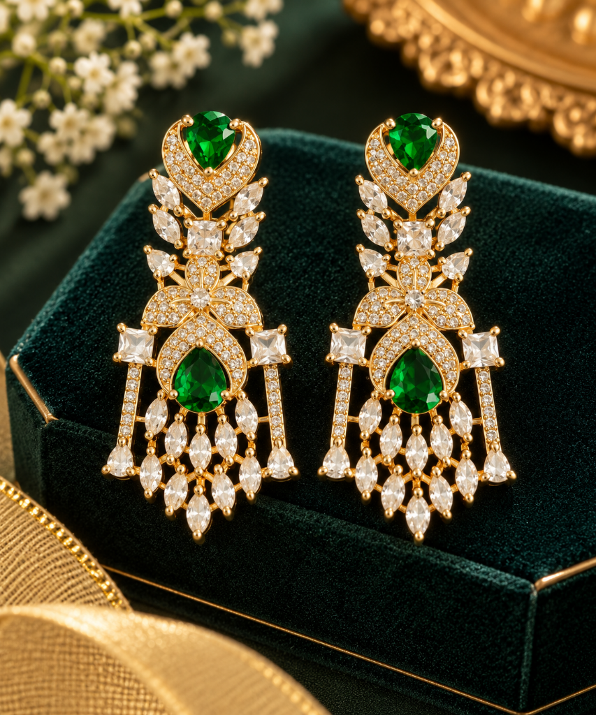 Emerald Royale Chandelier Earrings