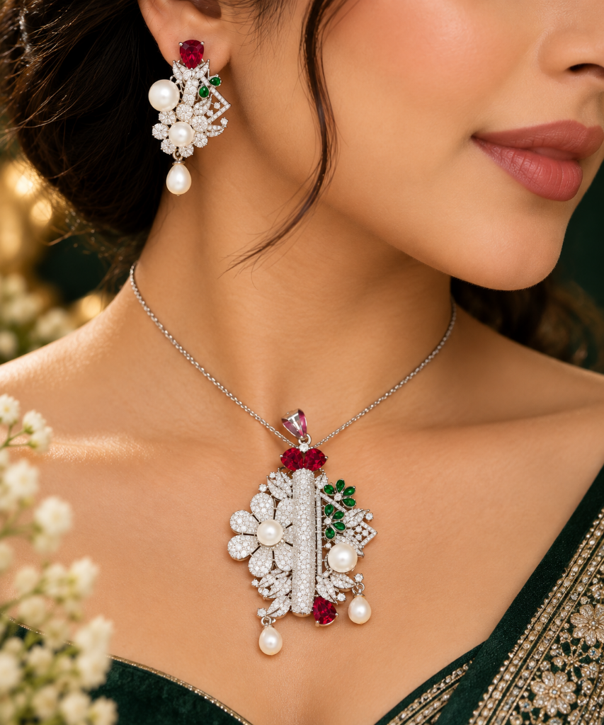 Ruby Emerald Pearl Royale Set