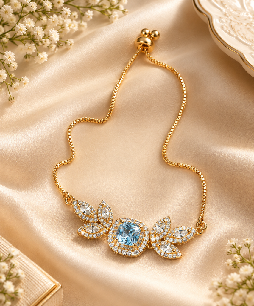 Golden Aura Blue Topaz Bracelet