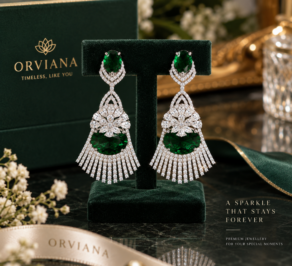Emerald lan  Signature Diamond Drop Earrings