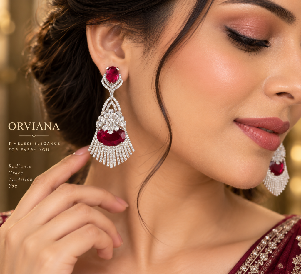 Royal Ruby Cascade Earing