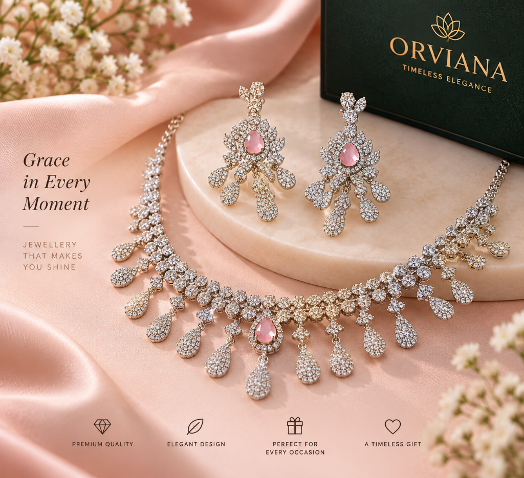Blush Petal Elegance Necklace Set