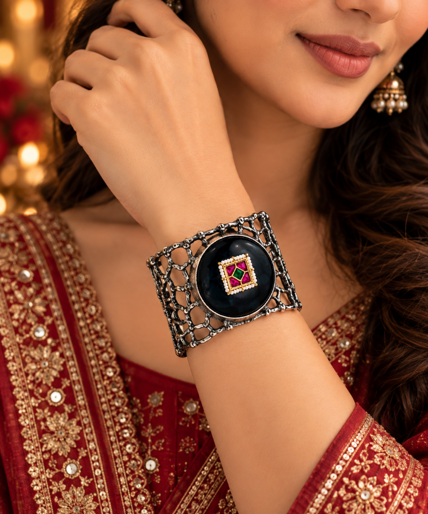 Rajwada Noir OpenCuff Bracelet