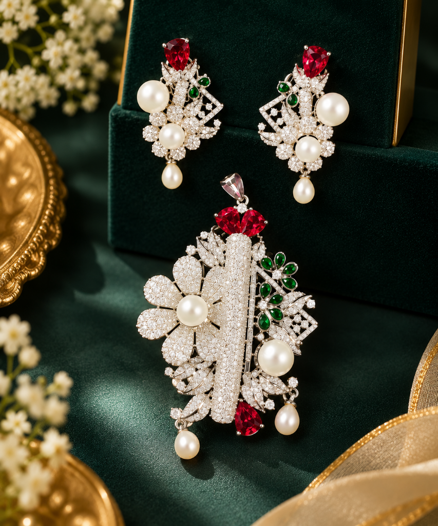 Ruby Emerald Pearl Royale Set
