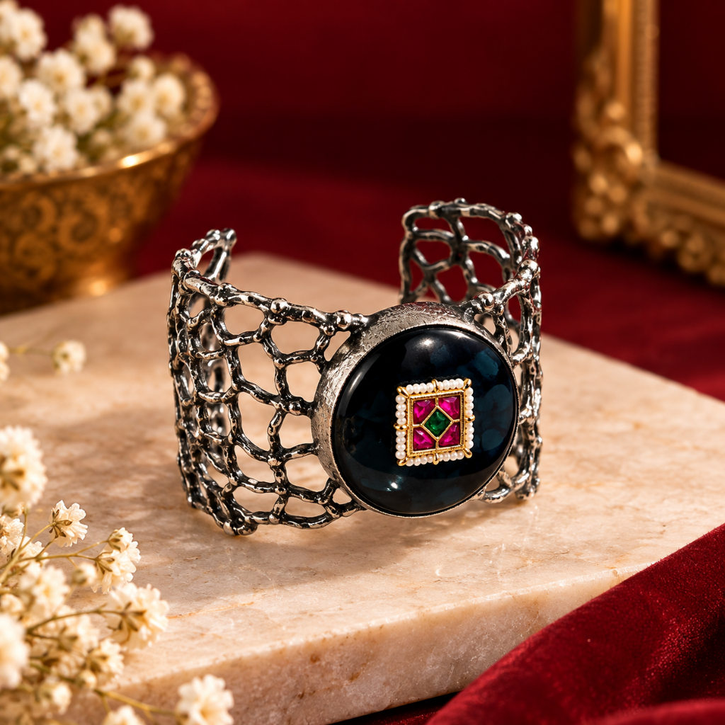 Rajwada Noir OpenCuff Bracelet