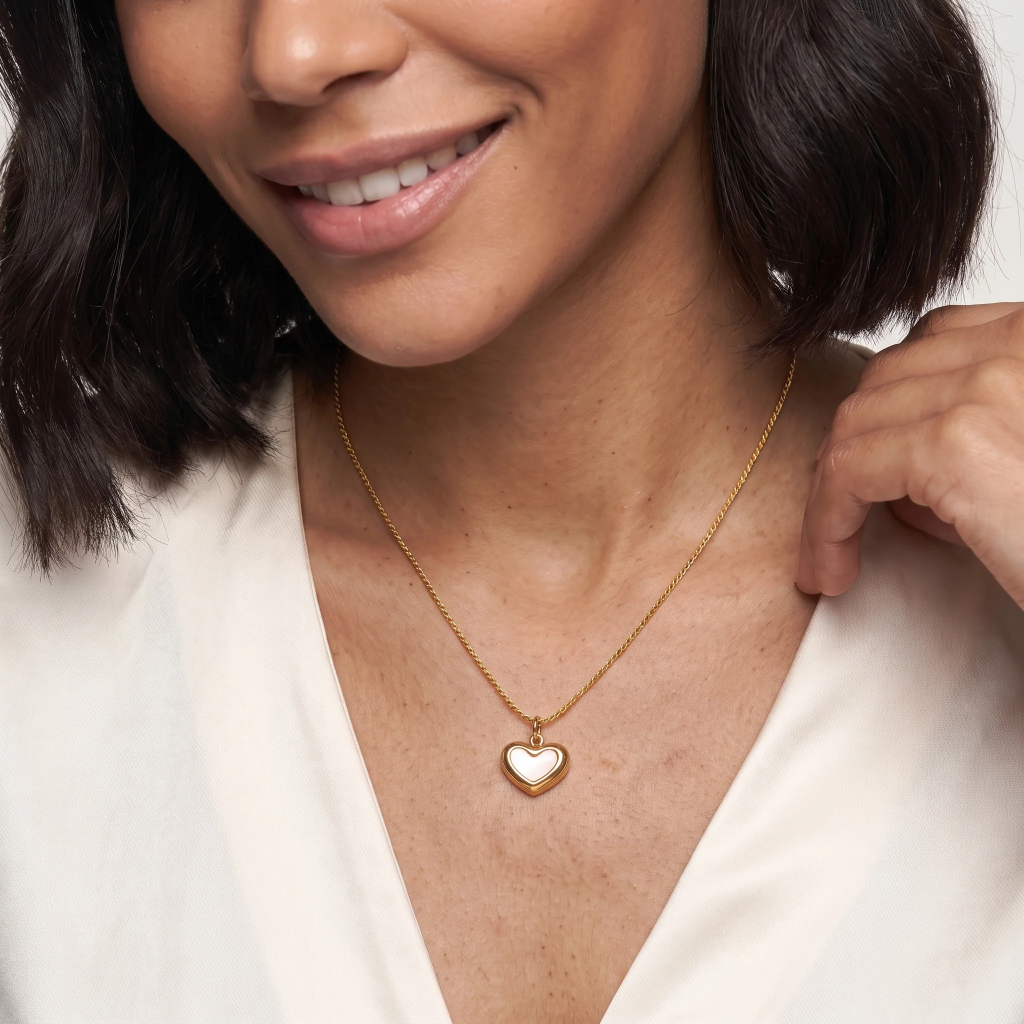 White Heart Necklace